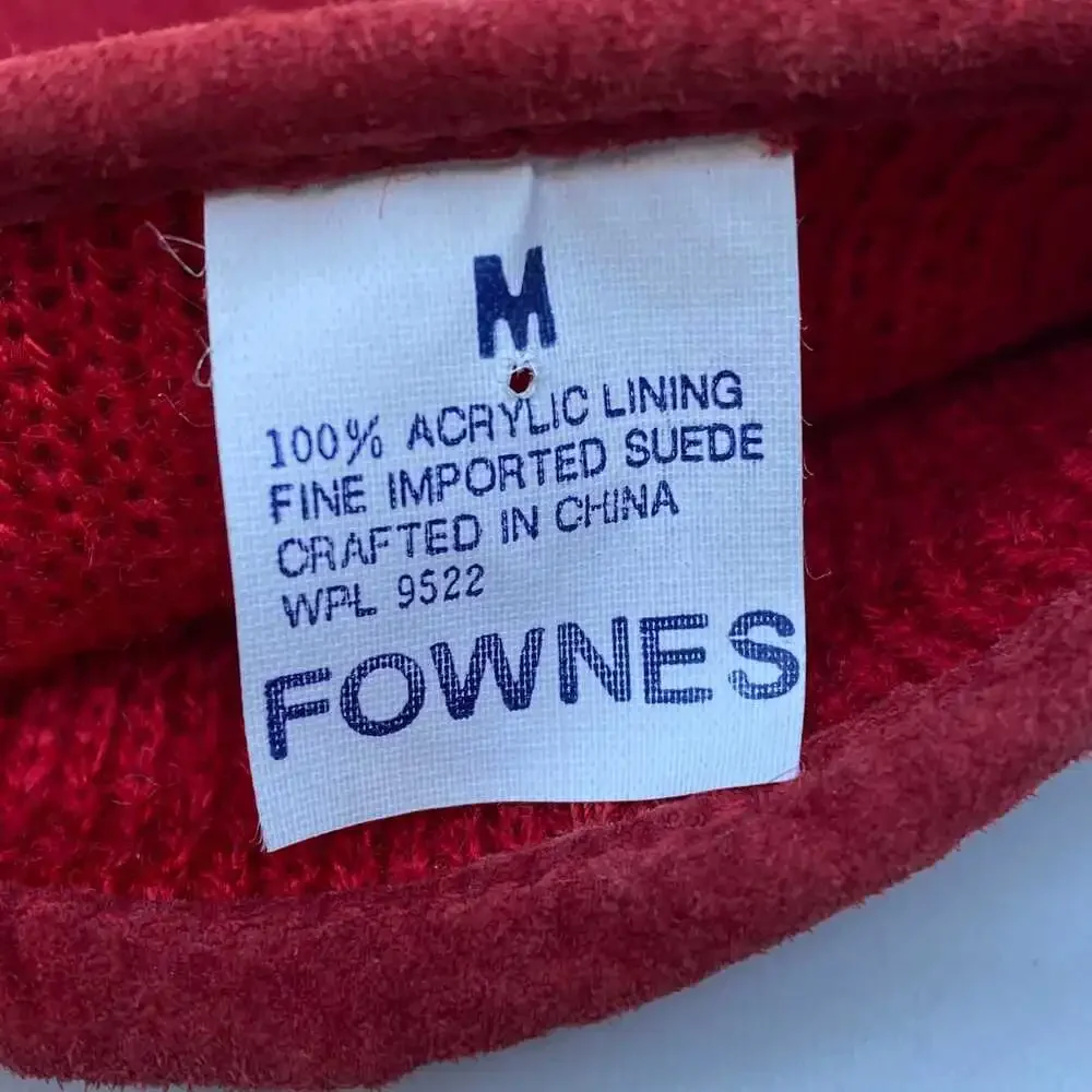 Fownes Red Suede Gloves | Regular M Women’s Mittens